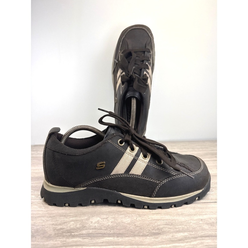 Skechers Vintage Brown Leather Oxford Bowling Shoes Women's 9.5 Y2K Grunge